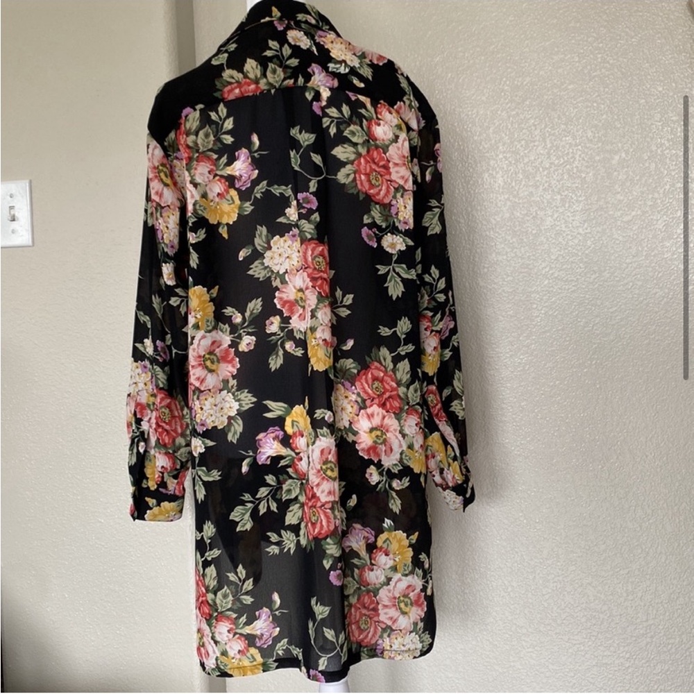 Henri Bendel Black Floral Blouse - Picture 4 of 8